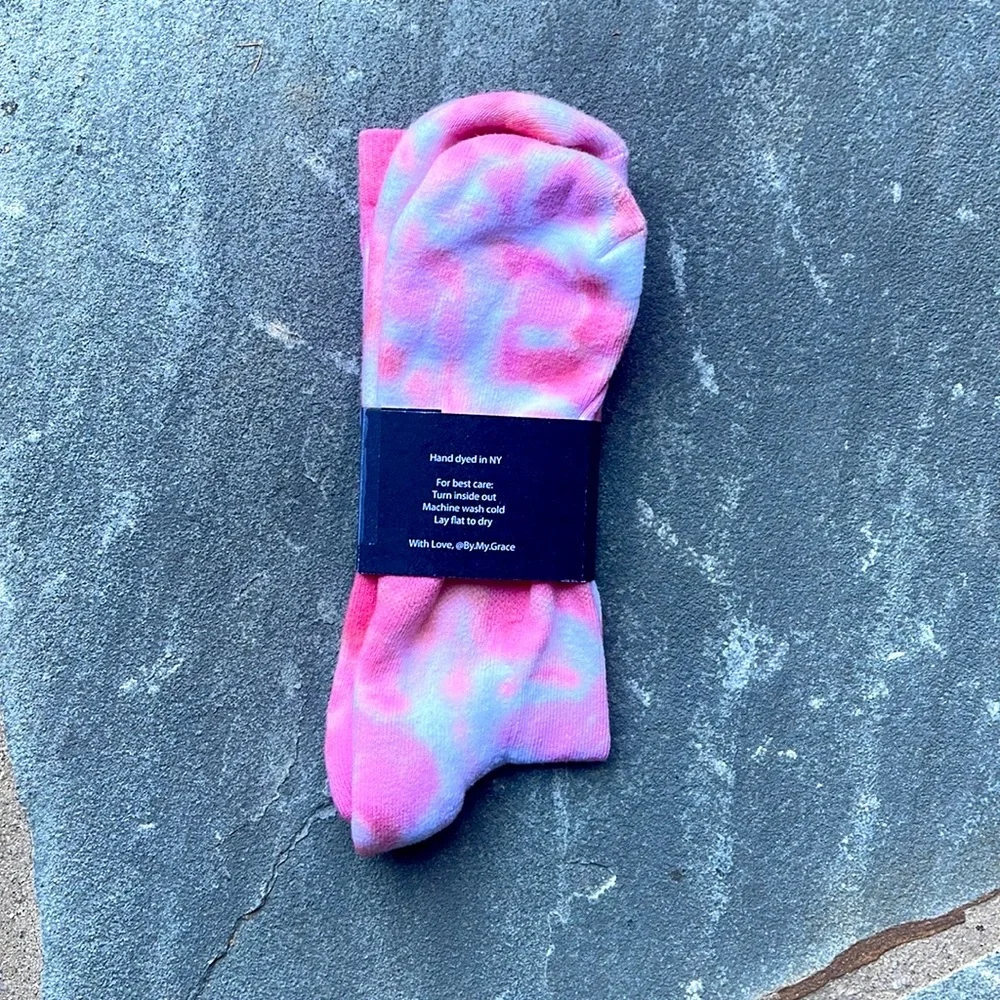 BY MY GRACE-HAND-DYED TIE DYE SOCKS